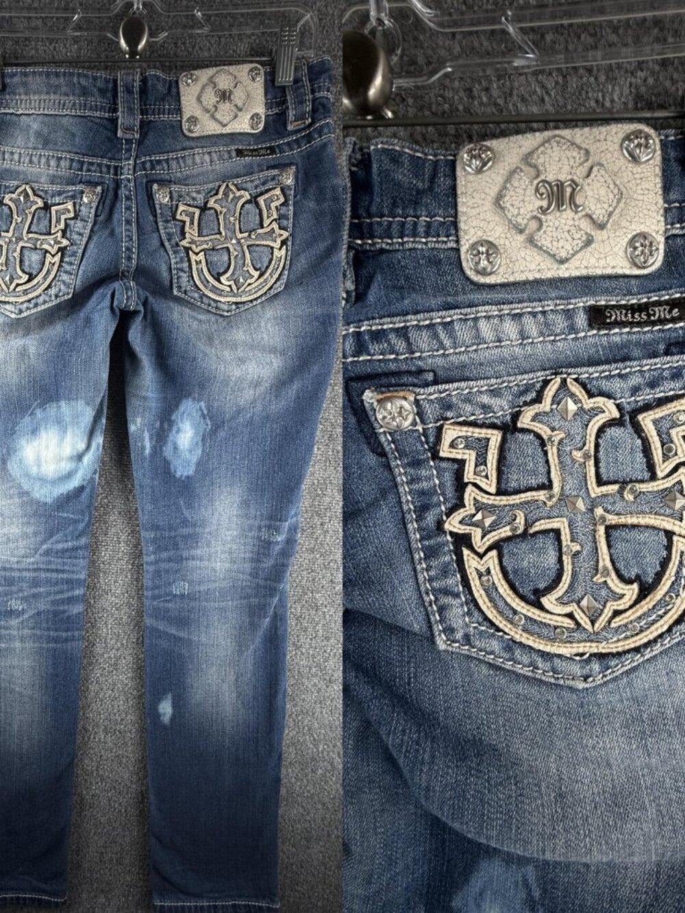 Miss Me Denim Jeans Women Embellished Studded Cross JW7538T **** ACTL 30X33.5